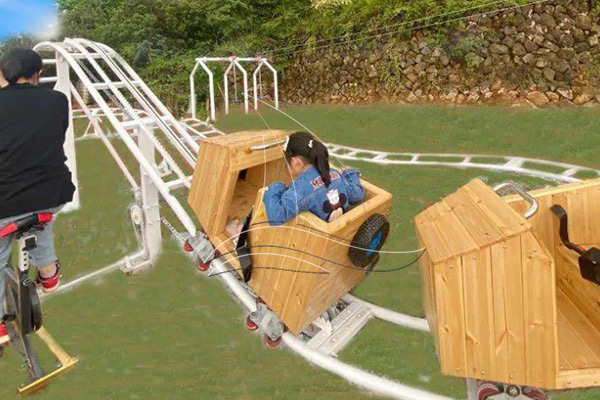 Kids Unpowered Pedal Roller Coaster Amusement Ride