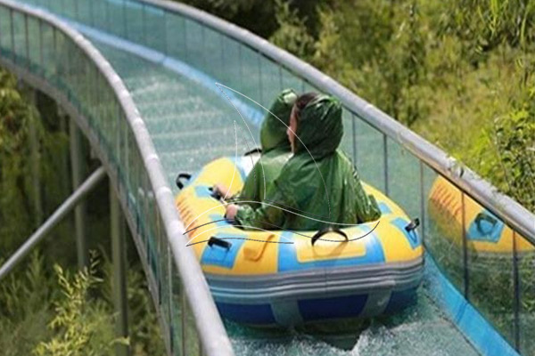 glass bottomed water slide ride