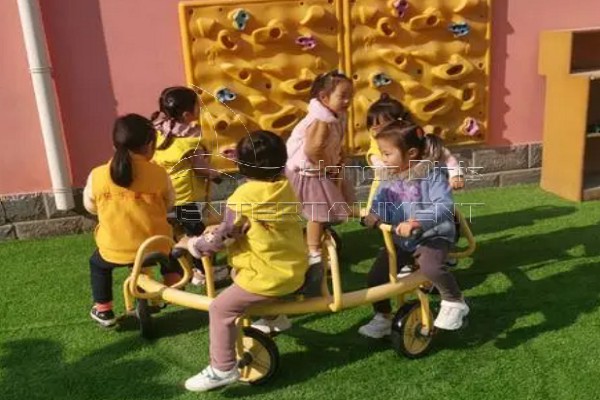 Six person bicycle amusement ride in kindergarten