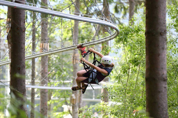 Roller coaster zipline