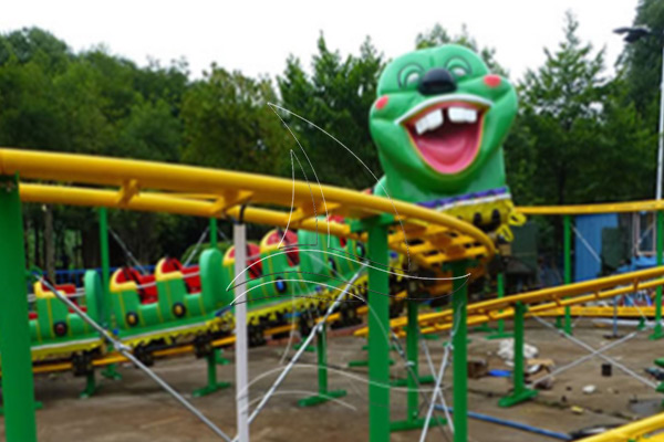 Funny caterpillar worm roller coaster ride