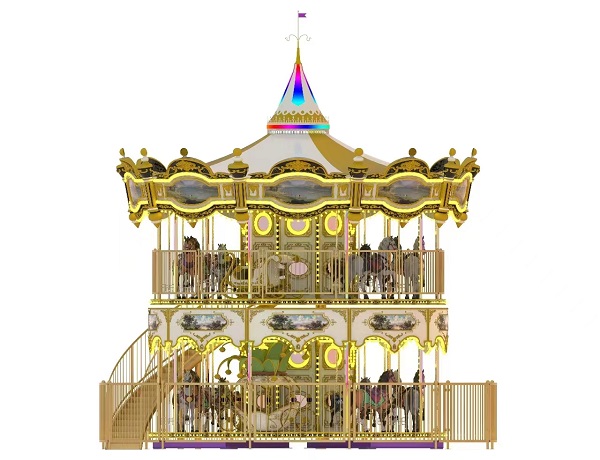 38 seat double decker carousel for theme park