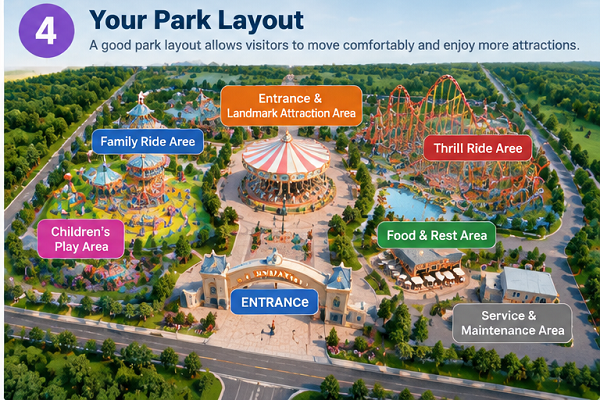 Family Entertainment Park Layout Design for Commercial Projects
