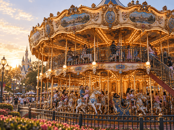 colorful 92 seat double decker carousel